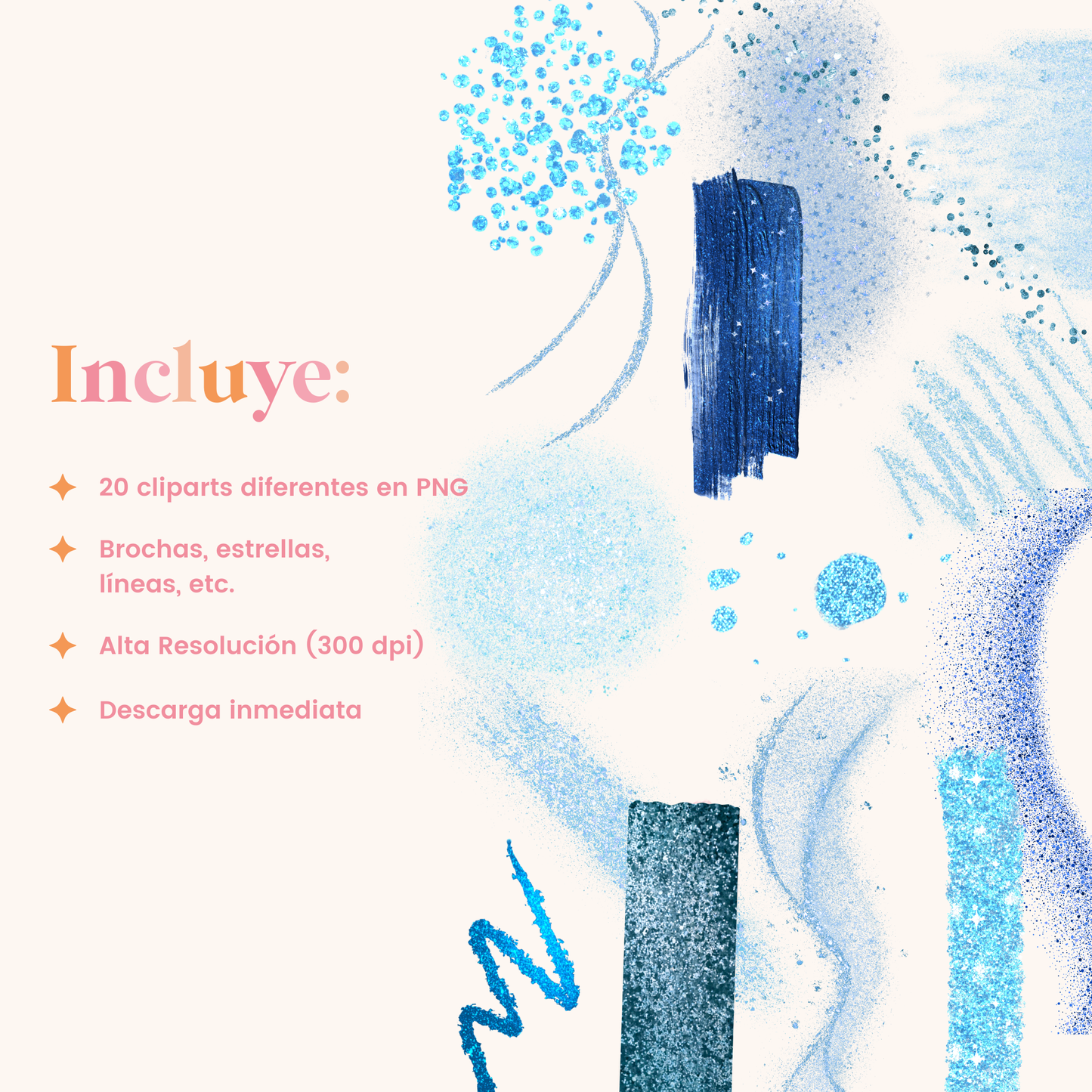 Blue Glitter Cliparts